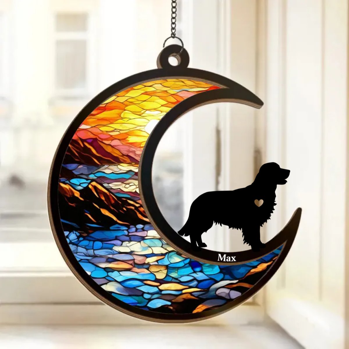 Dog Lovers - Don’t Cry Because It Is Over - Personalized Window Hanging Suncatcher Ornament - Makezbright Gifts