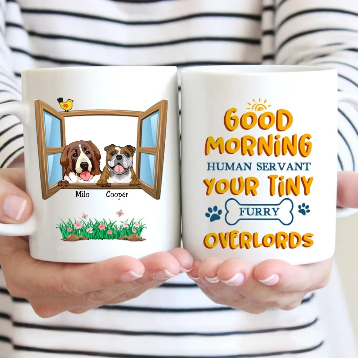 Dog Lovers - Good Morning Human Servant - Personalized Mug (PH37) - Makezbright Gifts