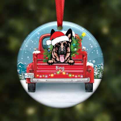 Dog Lovers - Happy Pawliday - Personalized Circle Ornament - Makezbright Gifts