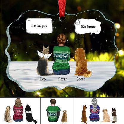 Dog Lovers - I Miss You - Personalized Transparent Ornament - Makezbright Gifts