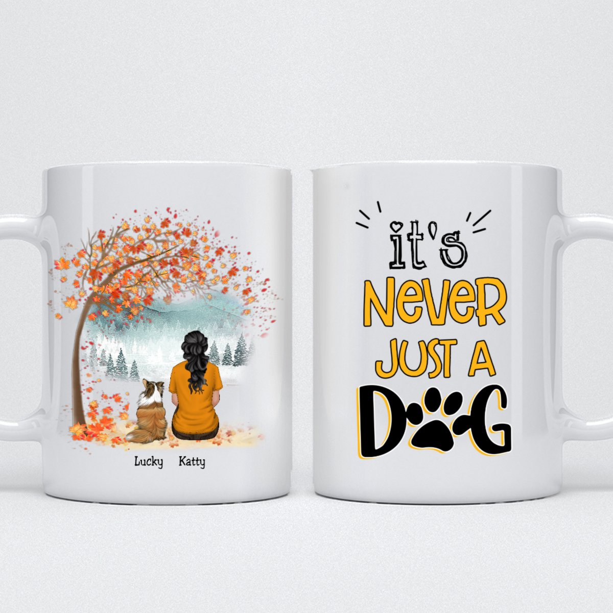 Dog Lovers - It's Never Just A Dog - Personalized Mug (Autumn) - Makezbright Gifts