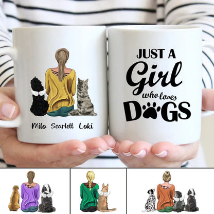 Dog Lovers - Just A Girl Who Loves Dogs - Personalized Mug - Makezbright Gifts