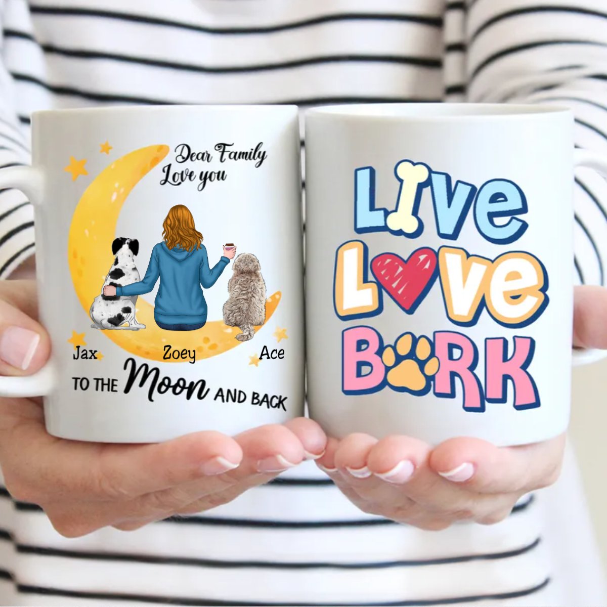 Dog Lovers - Live Love Bark - Personalized Mug (NN) - Makezbright Gifts