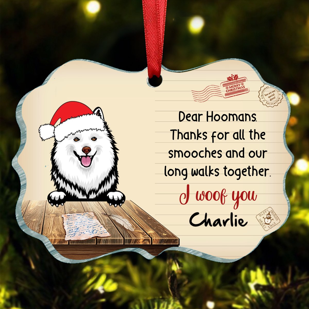 Dog Lovers - Note From Dog - Personalized Christmas Ornament - Makezbright Gifts