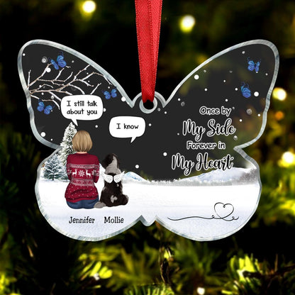 Dog Lovers - Once By My Side Forever In My Heart – Personalized Acrylic Ornament - Makezbright Gifts