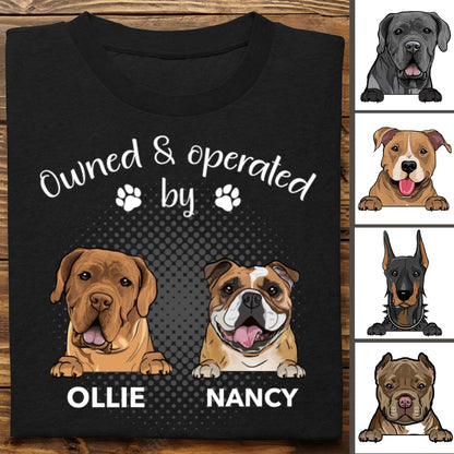 Dog Lovers - Operated By Dog - Personalized Unisex T - Shirt - Makezbright Gifts