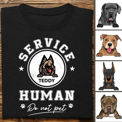 Dog Lovers - Service Human Do Not Pet - Personalized Unisex T - Shirt - Makezbright Gifts