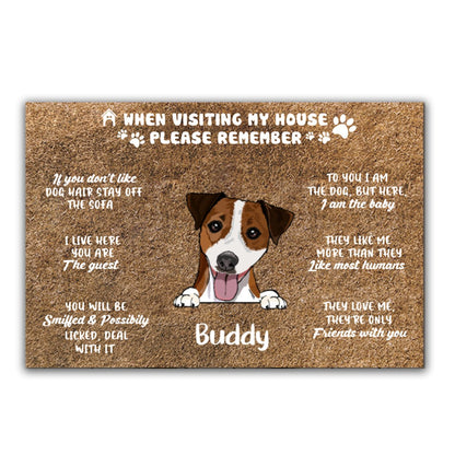 Dog Lovers - When Visit My House Please Remember - Personalized Doormat (Ver 4) - Makezbright Gifts