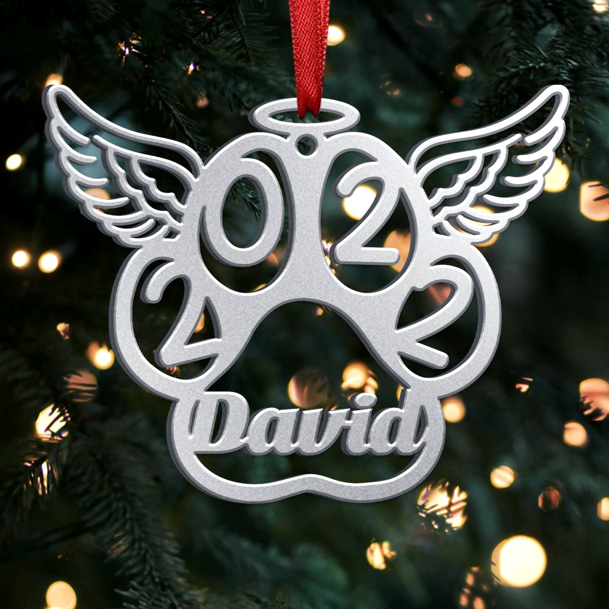 Dog Paw - Cat Paw - Cat Face - Wings Paw - Personalized Christmas Stainless Steel/Acrylic Ornament - Makezbright Gifts