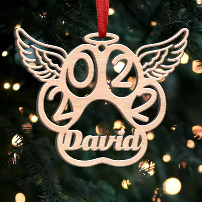 Dog Paw - Cat Paw - Cat Face - Wings Paw - Personalized Christmas Stainless Steel/Acrylic Ornament - Makezbright Gifts