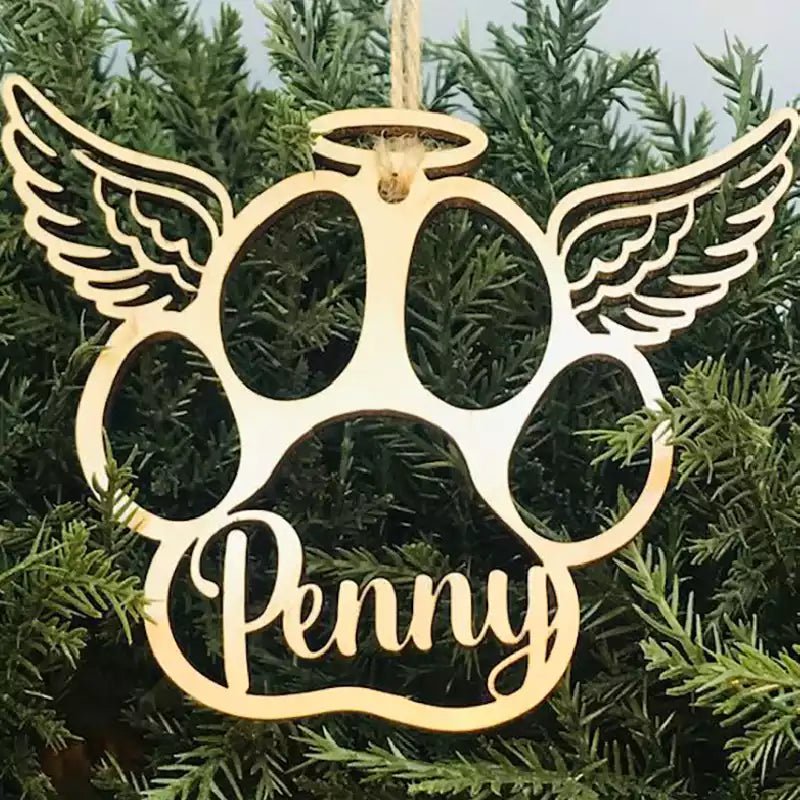 Dog Paw Memorial Ornament - Personalized Acrylicen Ornaments - Makezbright Gifts