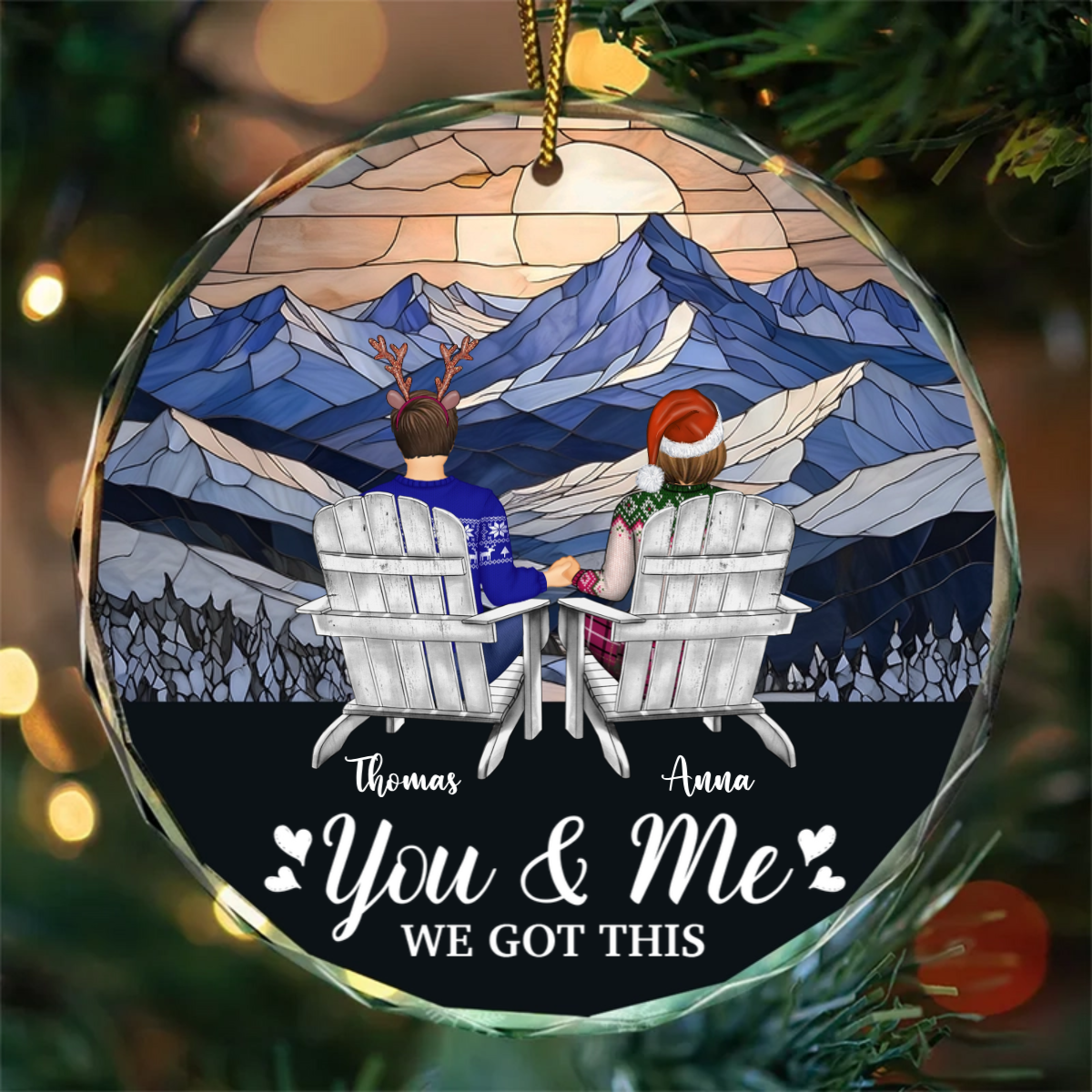 You And Me We Got This Christmas Couple - Personalized Circle Ornament