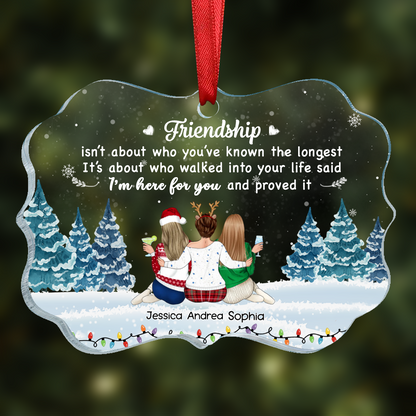 Friendship I'm Here For You Christmas Besties - Personalized Acrylic Ornament