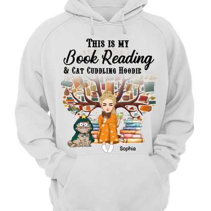 Book Reading & Cat Cuddling T Shirt - Personalized T Shirt