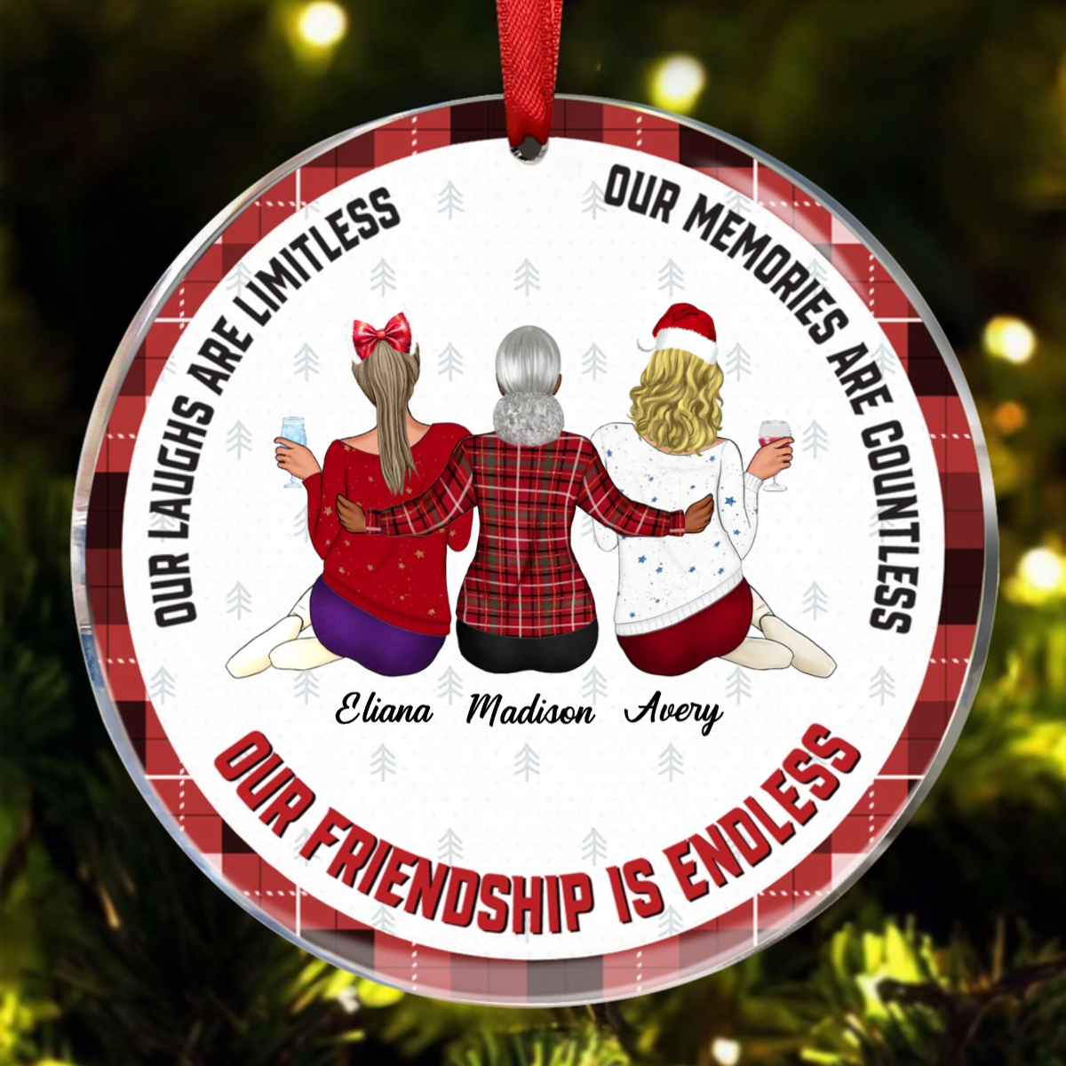 Our Friendship Is Endless - Personalized Friends Ornament