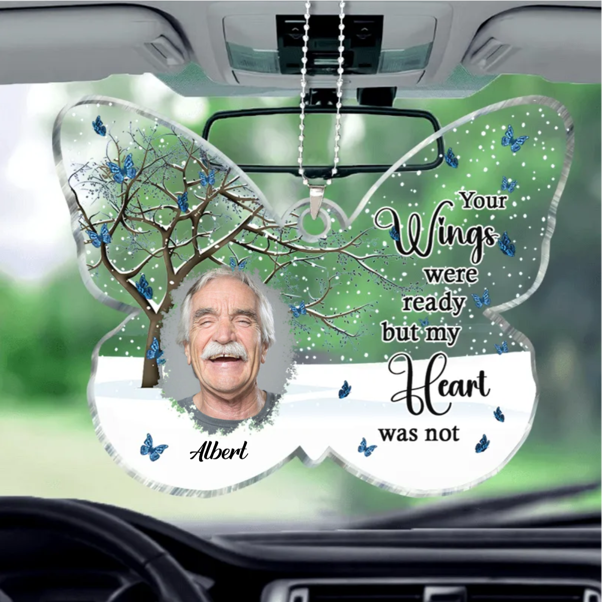 Your Wings Were Ready But My Heart Was Not - Personalized Car Ornament (TB)