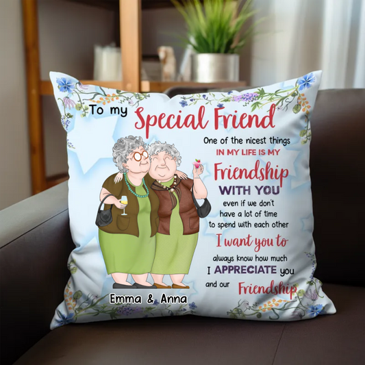 Beties - Old Friend How Much I Appreciate You - Personalized Pillow (TB)