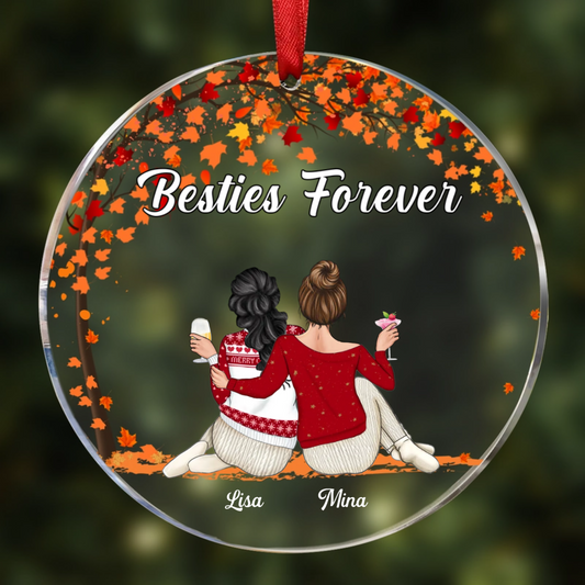 Besties Sisters Forever - Personalized Circle Ornament