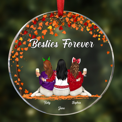 Besties Sisters Forever - Personalized Circle Ornament