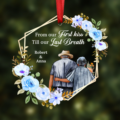 From Our First Kiss Till Our Last Breath Husband & Wife - Personalized Custom Shaped Acrylic Ornament