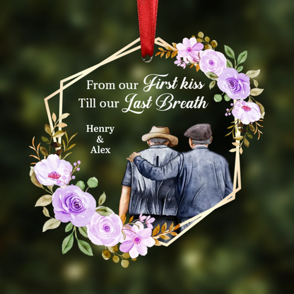 From Our First Kiss Till Our Last Breath Husband & Wife - Personalized Custom Shaped Acrylic Ornament