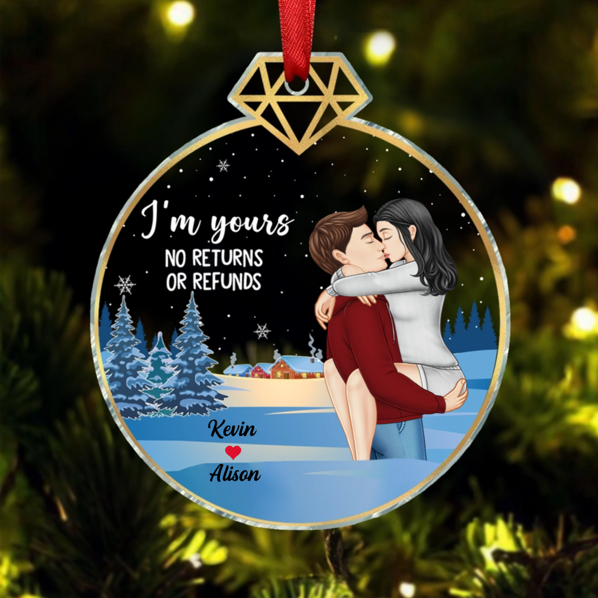 Our First Christmas Together - Couple Personalized Custom Ornament - Acrylic Custom Shaped - Christmas Gift For Husband Wife, Anniversary