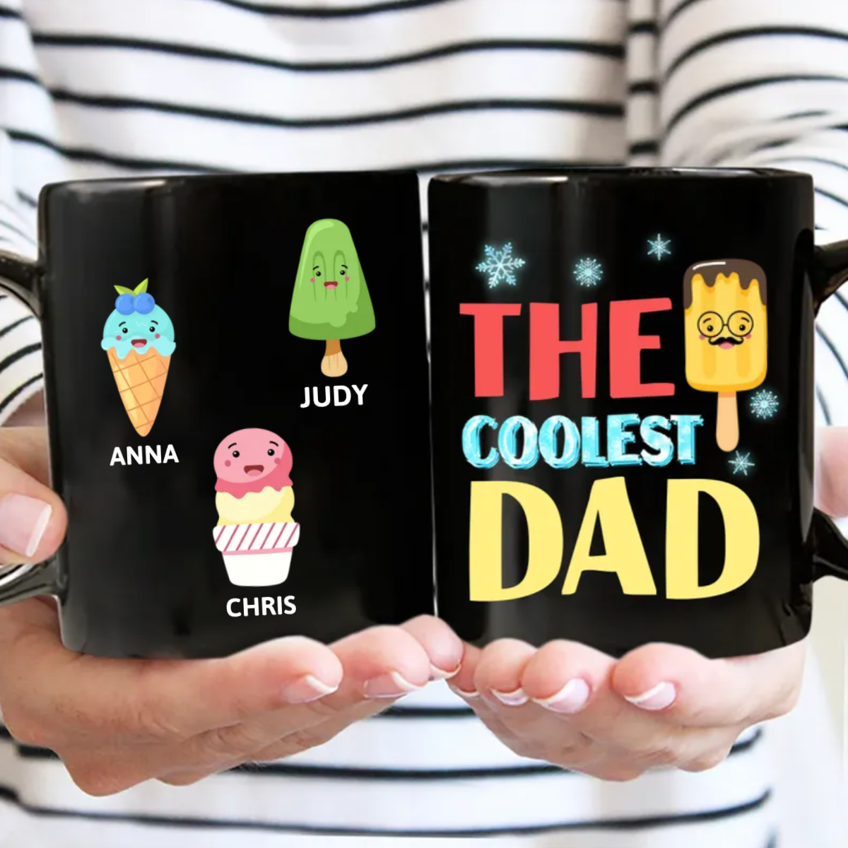 Family - The Coolest Pop Papa - Personalized Black Mug