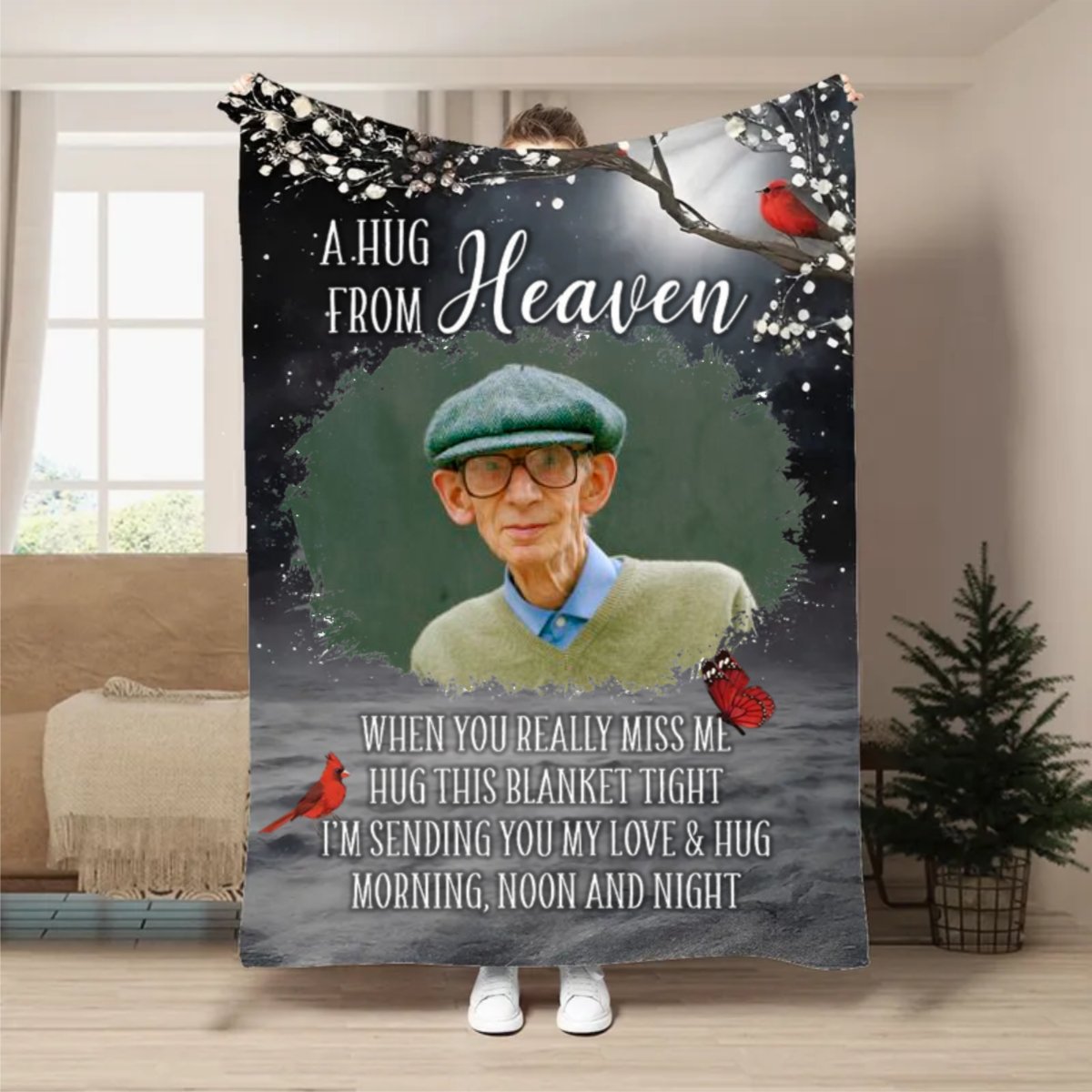 Family - A Hug From Heaven - Personalized Blanket - Makezbright Gifts