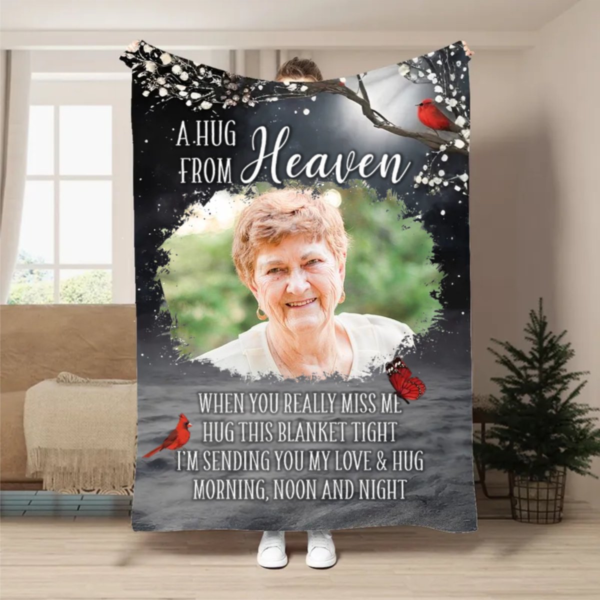 Family - A Hug From Heaven - Personalized Blanket - Makezbright Gifts