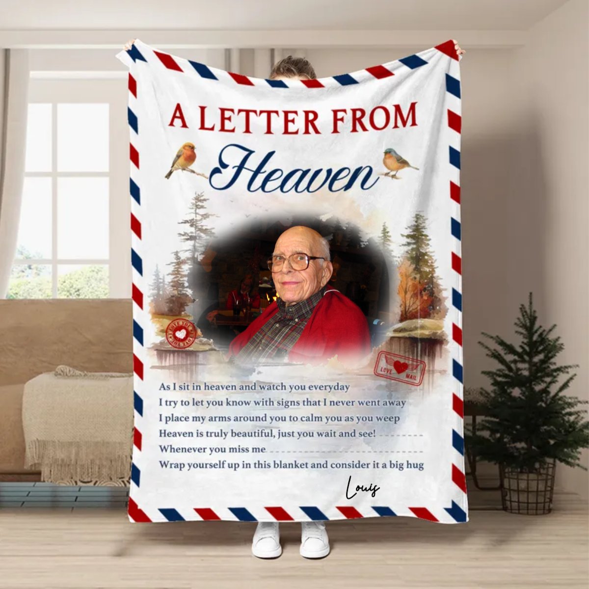 Family - A Letter From Heaven - Personalized Blanket - Makezbright Gifts