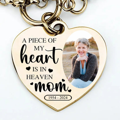 Family - A Piece Of My Heart Is In Heaven - Personalized Bracelet - Makezbright Gifts