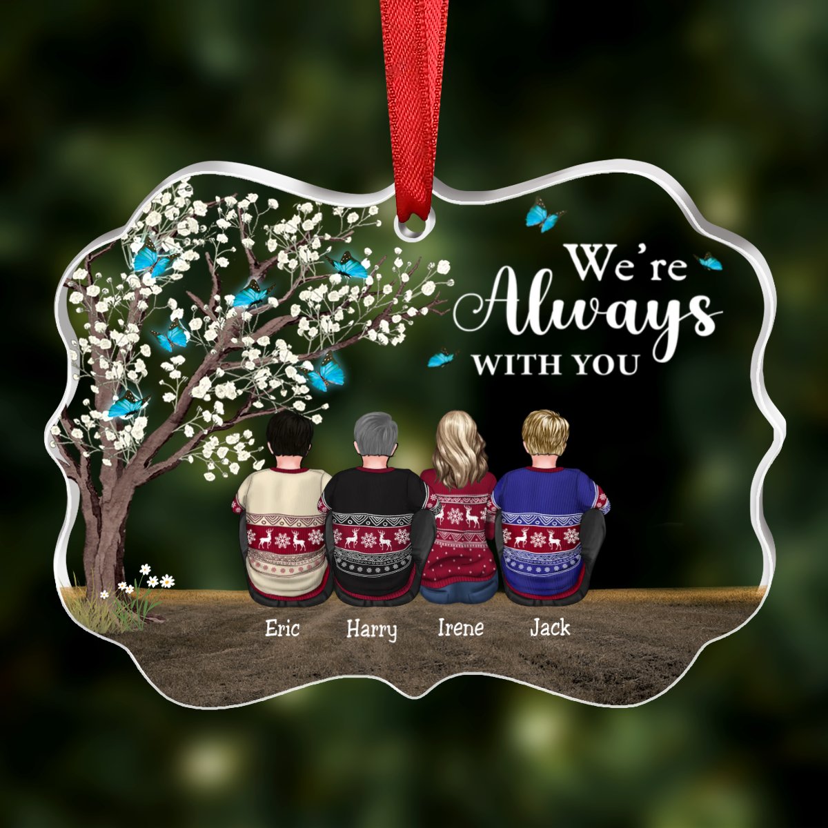 Family - Always Beside You - Personalized Transparent Ornament - Makezbright Gifts