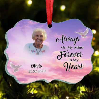 Family - Always On My Mind Forever In My Heart - Personalized Acrylic Ornament - Makezbright Gifts