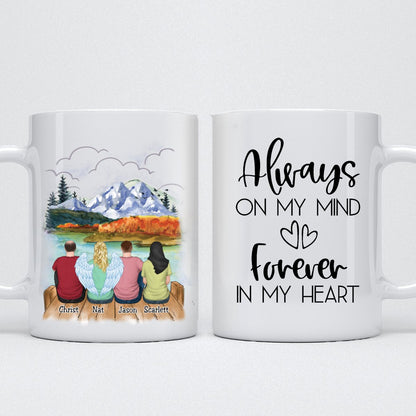 Family - Always On My Mind Forever In My Heart - Personalized Mug (Ver 2) - Makezbright Gifts