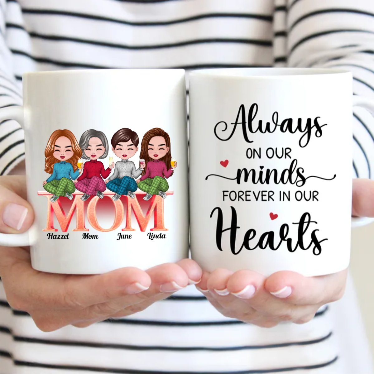 Family - Always On Our Minds Forever In Our Hearts - Personalized Mug - Makezbright Gifts