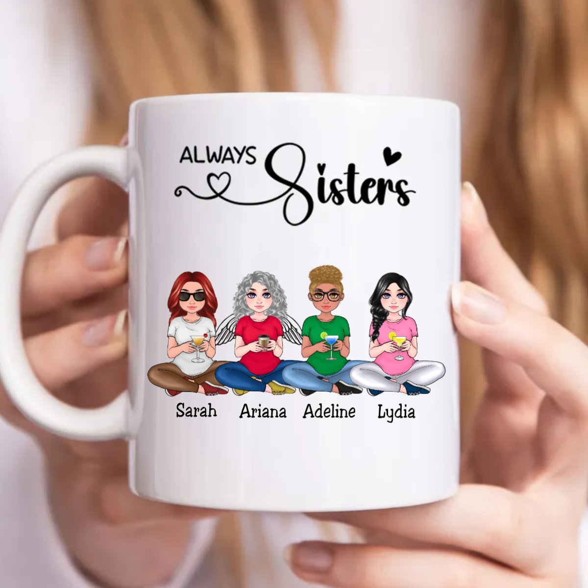 Family - Always Sisters - Personalized Mug (NM) - Makezbright Gifts