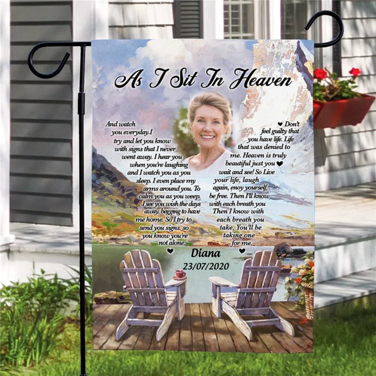 Family - As I Sit In Heaven - Personalized Flag - Makezbright Gifts