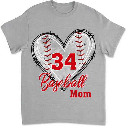 Family - Baseball Mom Grandma Auntie, Love Baseball Sports - Personalized Unisex T - Shirt - Makezbright Gifts