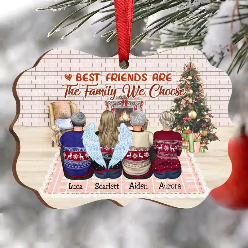 Family - Best Friends Are The Family We Choose - Personalized Christmas Ornament - Makezbright Gifts