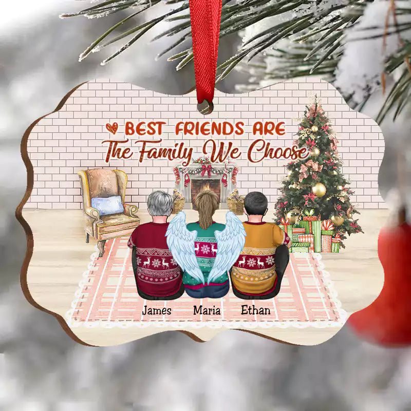 Family - Best Friends Are The Family We Choose - Personalized Christmas Ornament - Makezbright Gifts