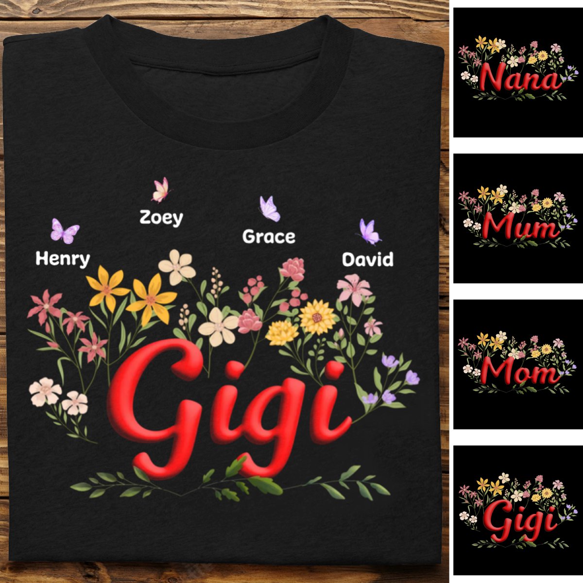 Family - Blossoming Flowers In Garden Of Love - Personalized T - Shirt - Makezbright Gifts