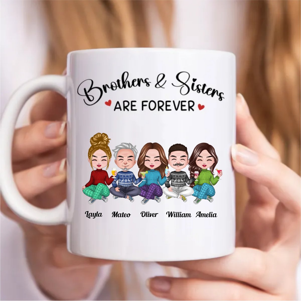 Family - Brothers & Sisters Are Forever - Personalized Mug (SA) - Makezbright Gifts