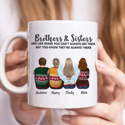 Family - Brothers & Sisters Are Like Stars ... They Are Always There - Personalized Mug (NN) - Makezbright Gifts