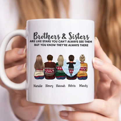 Family - Brothers & Sisters Are Like Stars ... They Are Always There - Personalized Mug (NN) - Makezbright Gifts