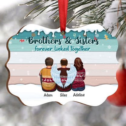 Family - Brothers & Sisters Forever Linked Together - Personalized Christmas Ornament - Makezbright Gifts