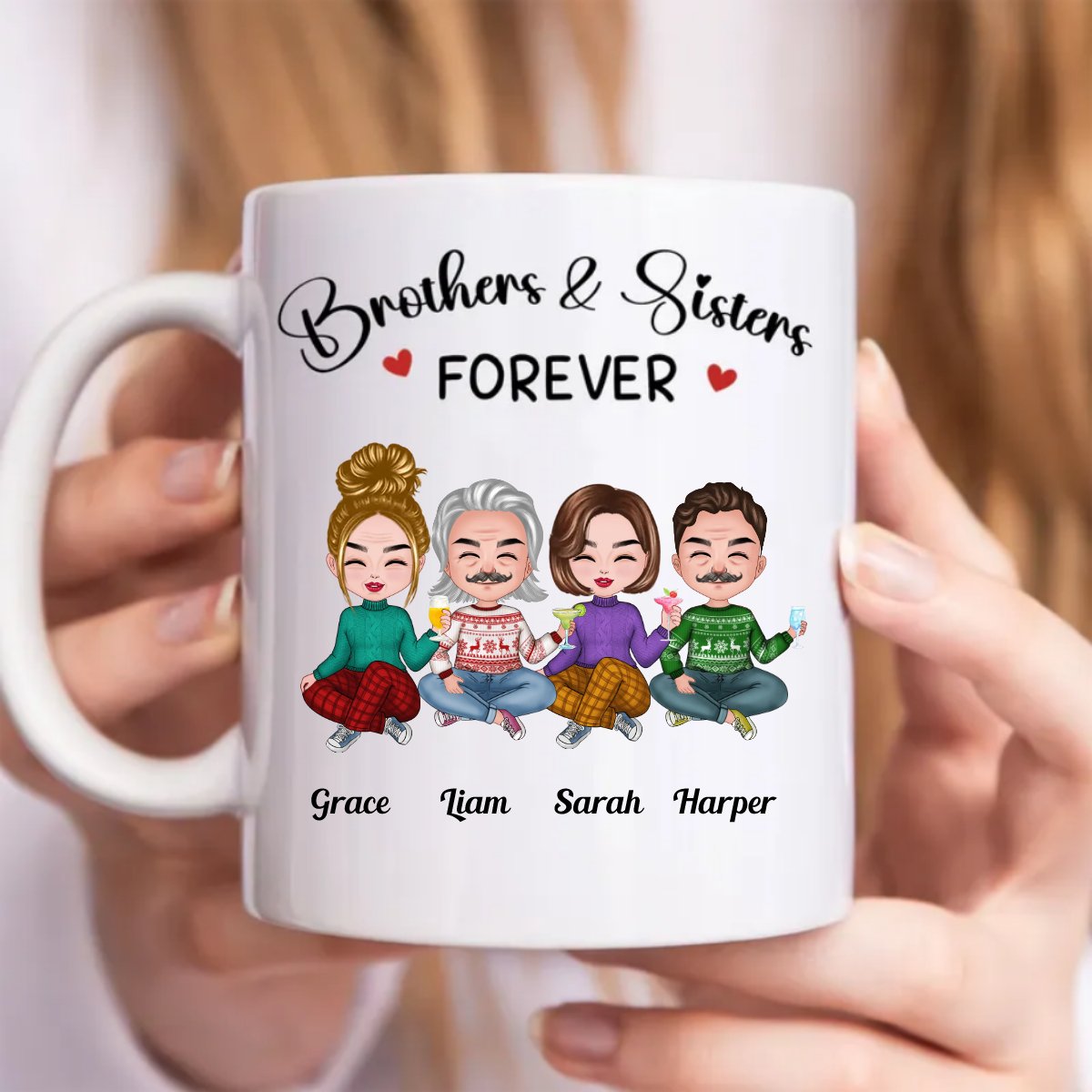 Family - Brothers & Sisters Forever - Personalized Mug (SA) - Makezbright Gifts