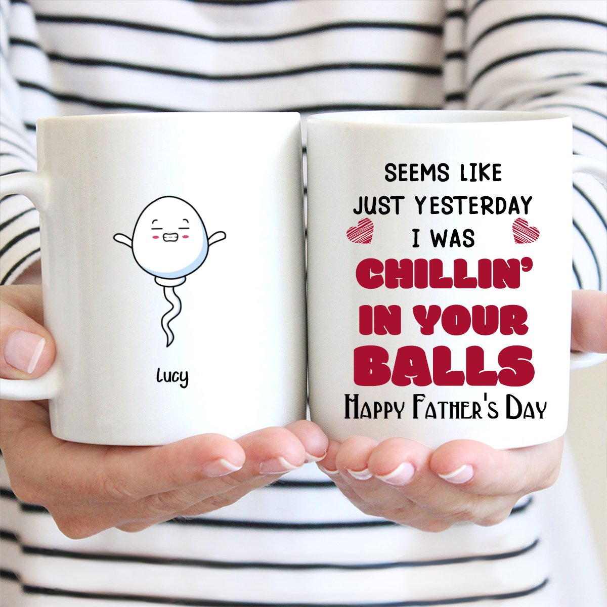 Family - Chillin' In Dad Balls - Personalized Mug - Makezbright Gifts