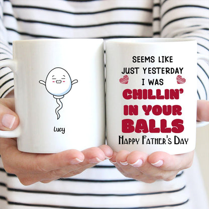 Family - Chillin' In Dad Balls - Personalized Mug - Makezbright Gifts