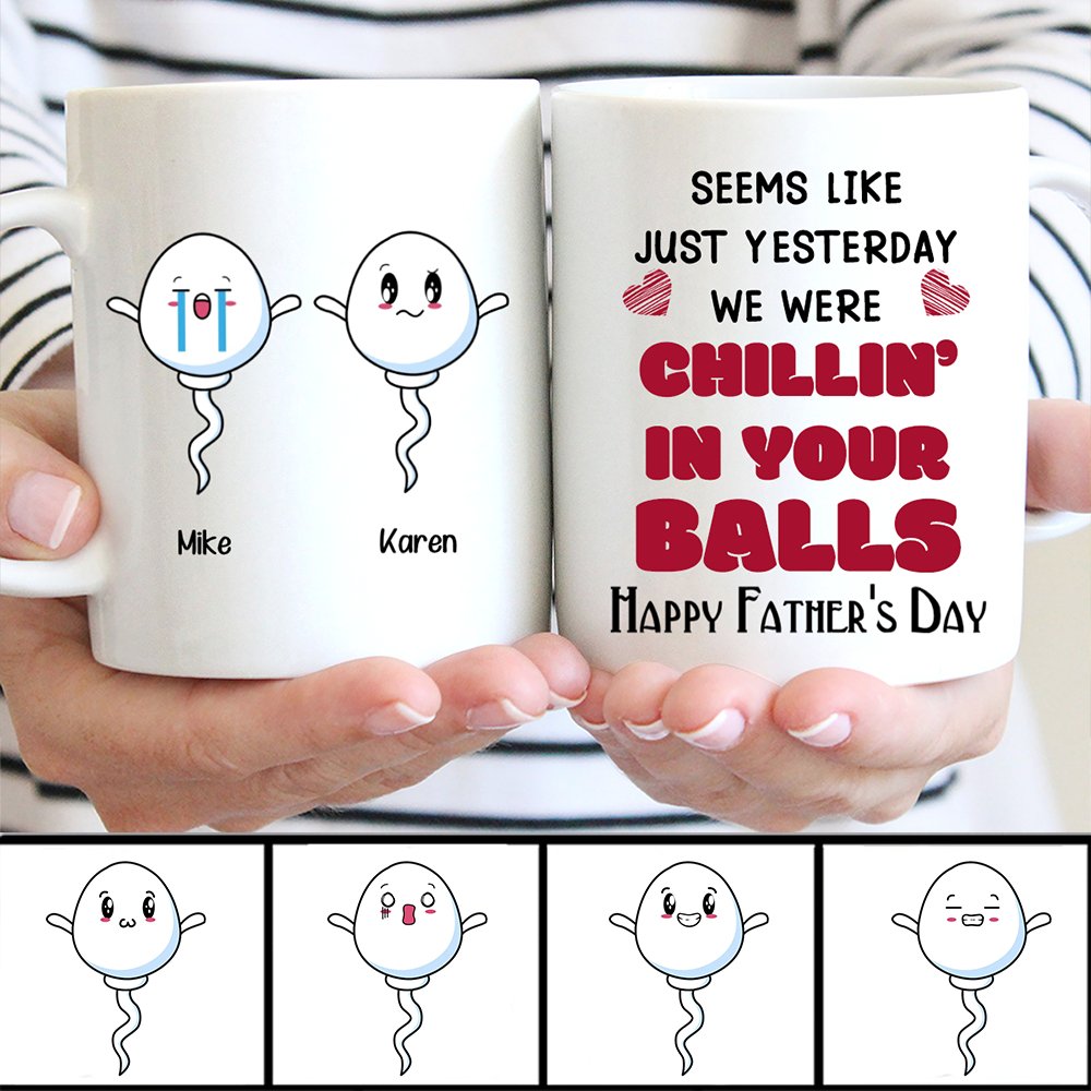 Family - Chillin' In Dad Balls - Personalized Mug - Makezbright Gifts