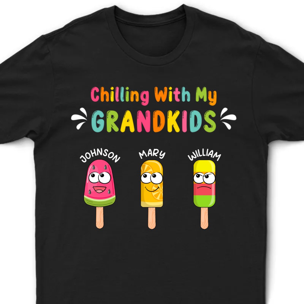 Family - Chilling With My Grandkids - Personalized Unisex T - shirt, Hoodie, Sweatshirt - Makezbright Gifts